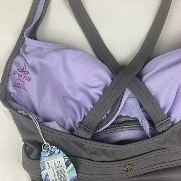 Prana women's small 34D gray new Aelyn One-Piece Swimsuit underwire athletic - Picture 9 of 13